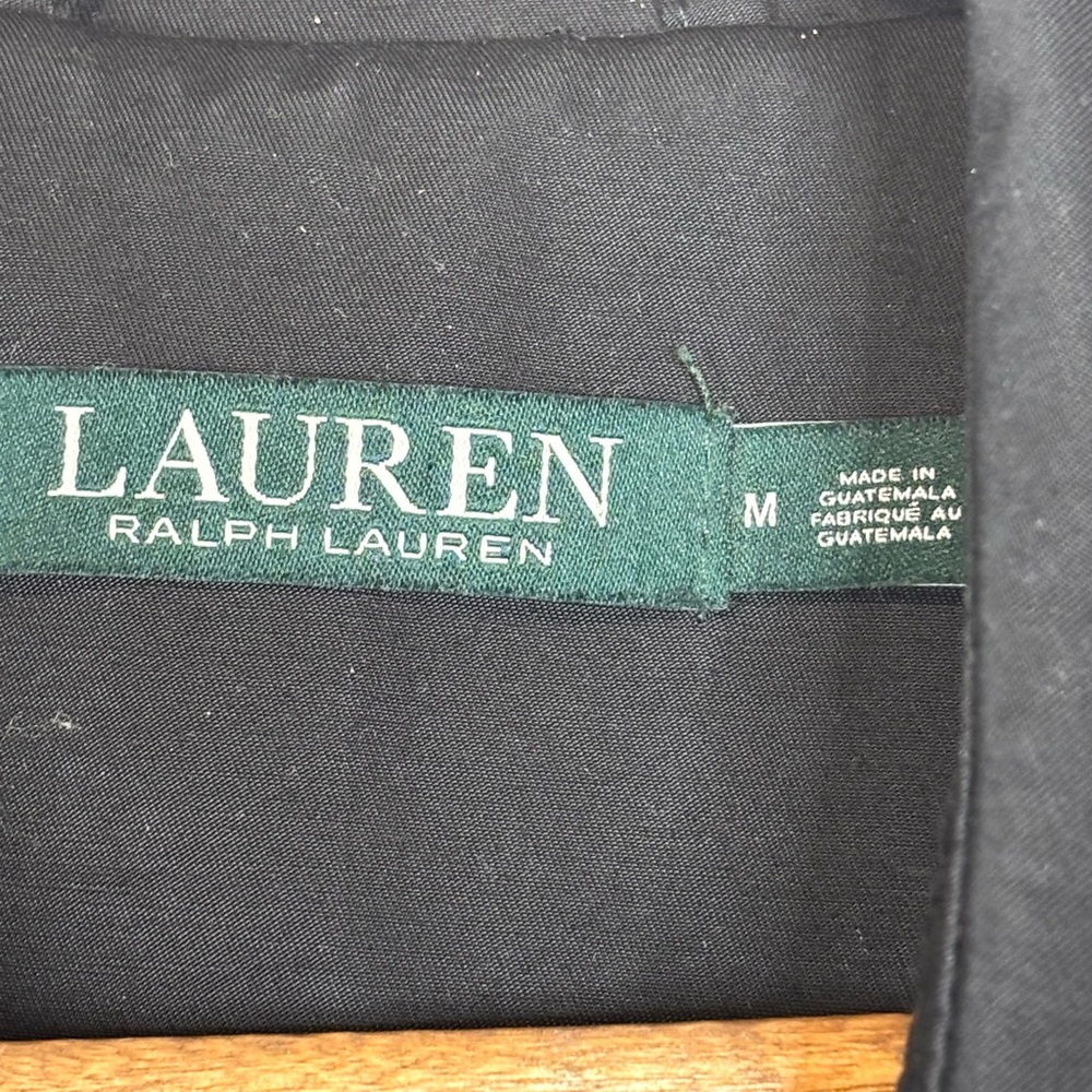 🖤 Lauren Ralph Lauren Black Trench Coat Belted Winter Coat Size M - Picture 9 of 13